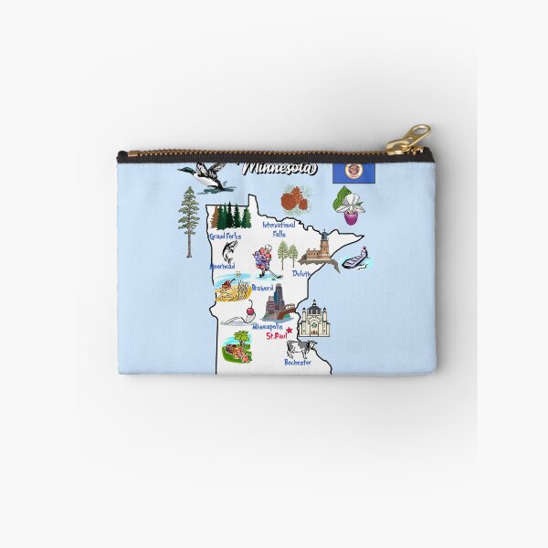 Item preview, illustrated Map of Minnesota state in US with Cities and symbols, landmarks designed and sold by mashmosh.