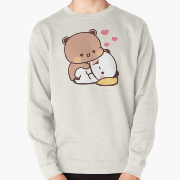 Panda And Brownie Bear Couple  Pullover Sweatshirt