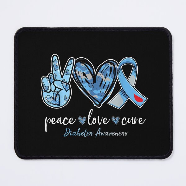 Item preview, Peace love cure blue ribbon diabetes awareness month designed and sold by perkinshancock.