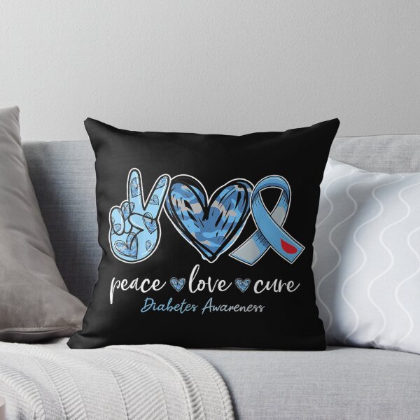 Item preview, Peace love cure blue ribbon diabetes awareness month designed and sold by perkinshancock.
