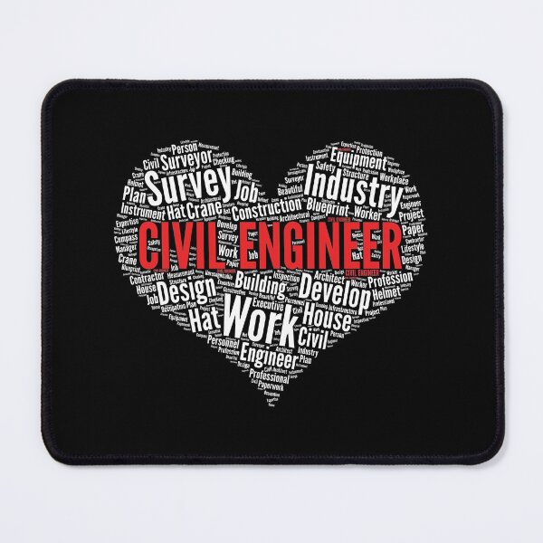 Item preview, Civil Engineer Heart Shape Word Cloud Design Engineering print designed and sold by theodoros20.