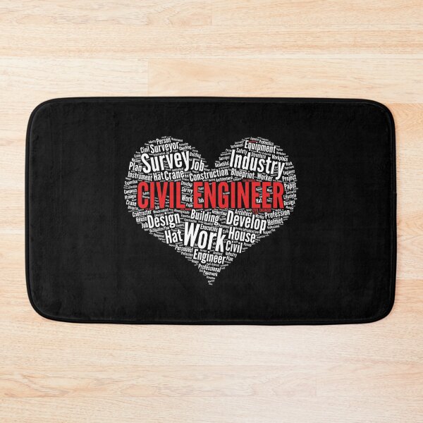 Item preview, Civil Engineer Heart Shape Word Cloud Design Engineering print designed and sold by theodoros20.