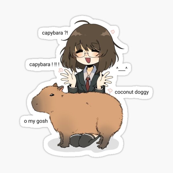 "Coconut Doggy Capybara Meme" Sticker for Sale by FatalPhallus Redbubble