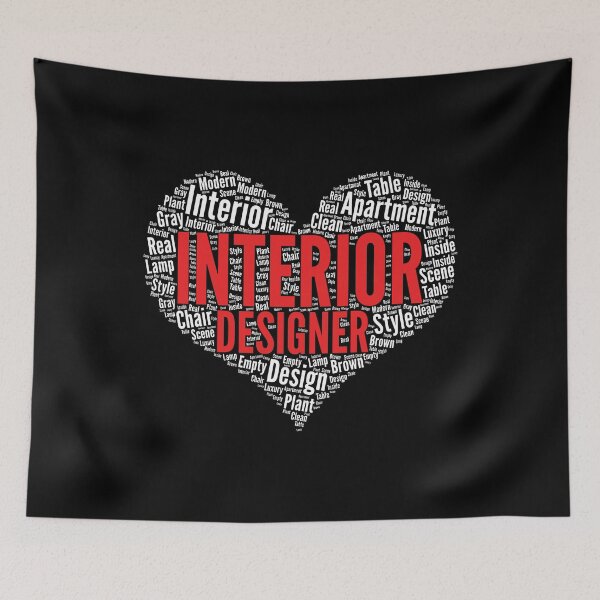 Item preview, Interior Designer Heart Shape Word Cloud Design product designed and sold by theodoros20.