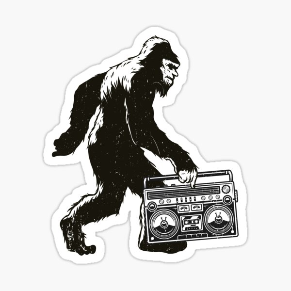 Item preview, Funky Sasquatch with Old School Boombox designed and sold by roboticaldad.