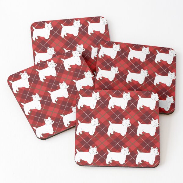 Item preview, Westie on tartan background designed and sold by Lucych27.