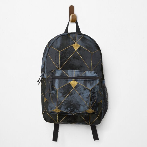 Item preview, Dark Ice and Gold Watercolor Hexagons designed and sold by AmbienceArt.