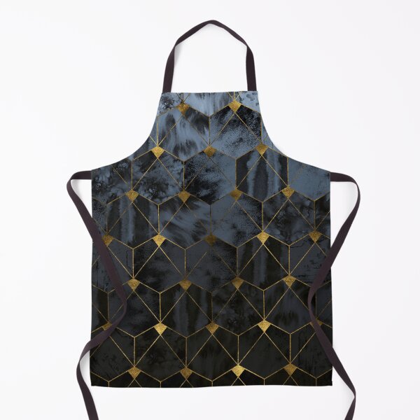 Item preview, Dark Ice and Gold Watercolor Hexagons designed and sold by AmbienceArt.