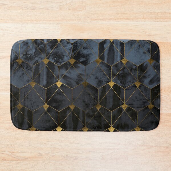 Item preview, Dark Ice and Gold Watercolor Hexagons designed and sold by AmbienceArt.