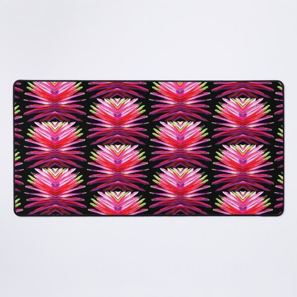 Feathers black Desk Mat