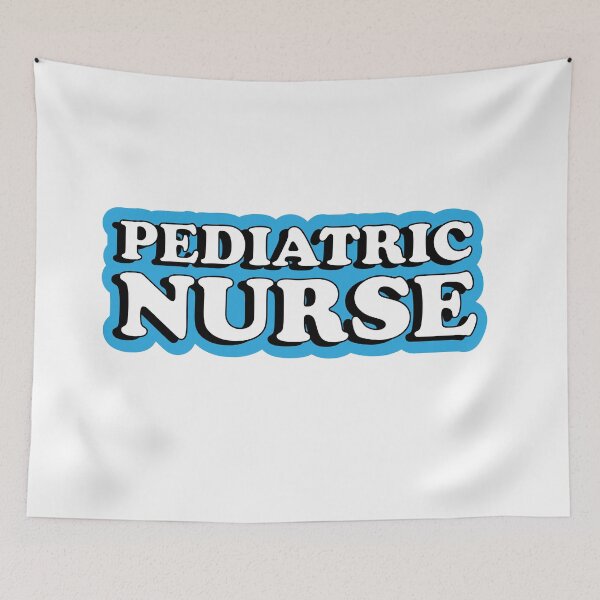 Artikelvorschau, Kinderkrankenschwester Blaue Typografie entworfen und verkauft von Preents.