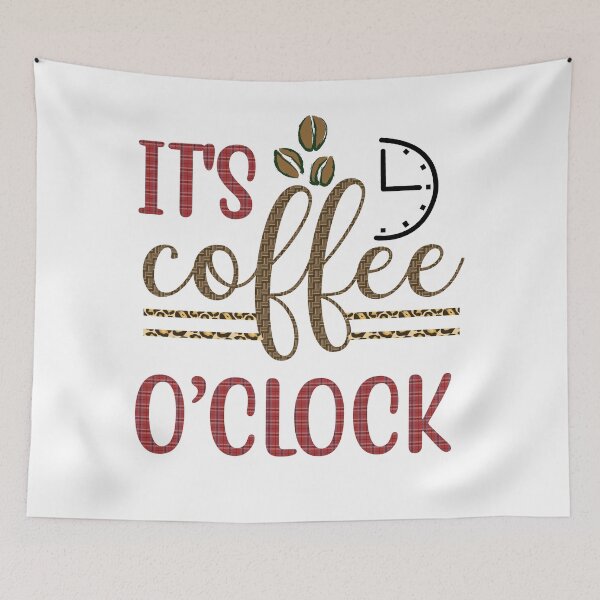 Item preview, It's Coffee O'Clock - Trendy Coffee Is a Hug In a Mug Quote For Coffee Lovers and Coffee Addicts designed and sold by Prince - Bestseller ★★★★★.