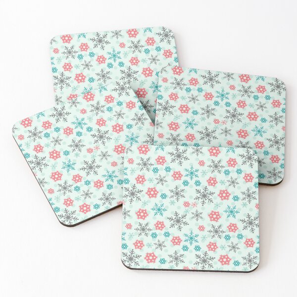 Item preview, Snowflakes and Polka Dots in Mint Green, red, and Gray designed and sold by PeppermintCreek.