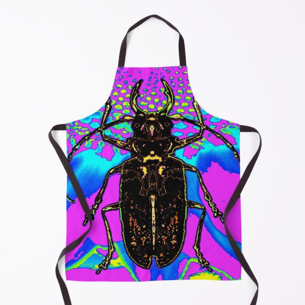Item preview, DECORATIVE BLACK BEETLE ON BLUE-PURPLE ABSTRACT NATURE ART designed and sold by sharlesart.