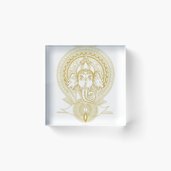Ganesh Reborn Mandala - SimmyGhatt Acrylic Block