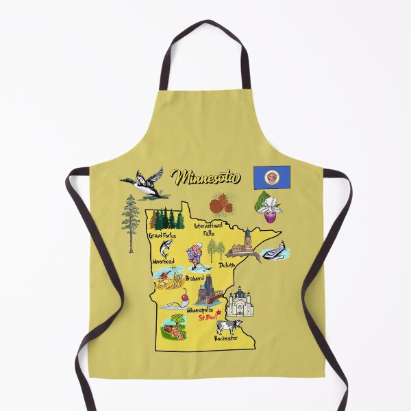 Item preview, tourist map of Minnesota state, USA, major cities, flag, landmarks designed and sold by mashmosh.