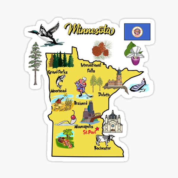 Saint paul minnesota mn state border usa map Vector Image