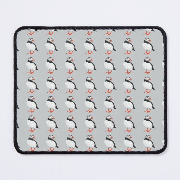 Item preview, Puffin pastel art on grey background designed and sold by IslesArt.