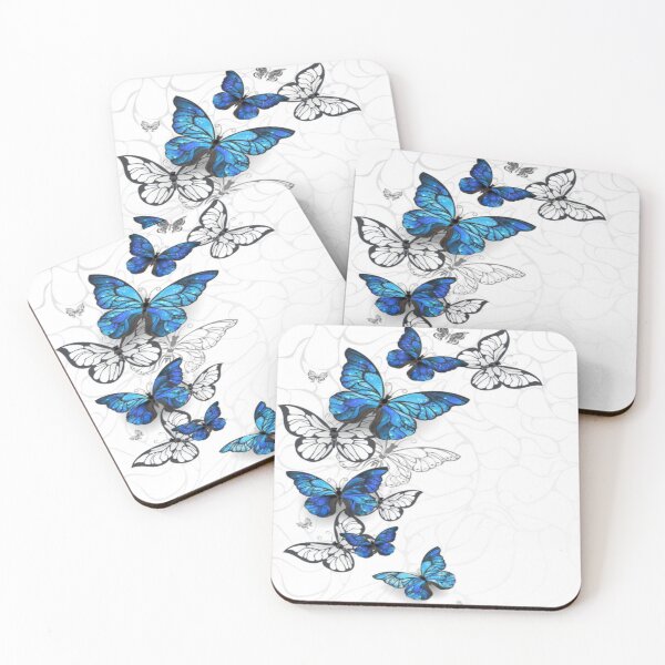 Item preview, Blue & White Flying Butterflies Morph designed and sold by WearWolfDesigns.