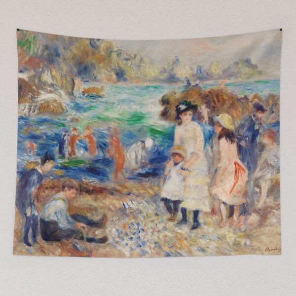 Item preview, Impressionism Painting Children on the Seashore, Guernsey (1883) by Pierre-Auguste Renoir designed and sold by Designedbysm.