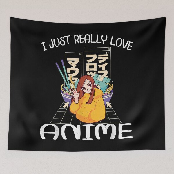Item preview, I Just Really Love Anime Kawaii Noodle 90's Computer Retro designed and sold by KimberDeer.