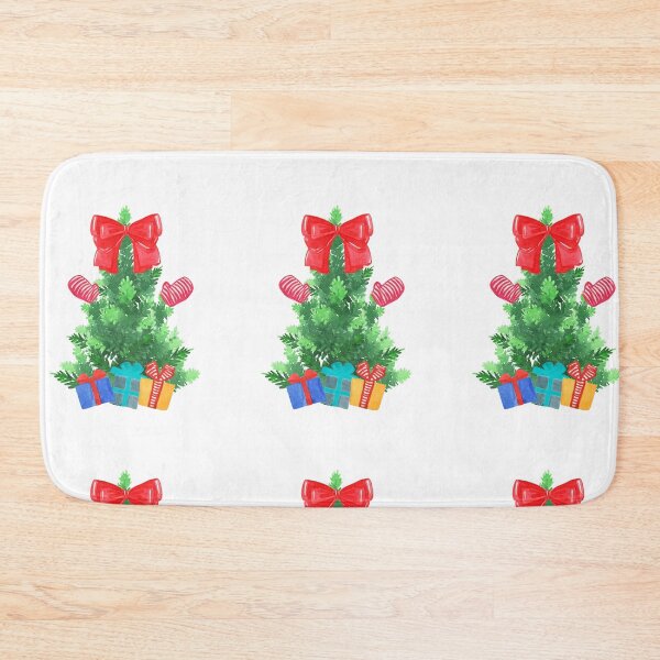 Item preview, Happy Christmas Tree With Gifts Bow And Mittens Watercolor  designed and sold by Irina Sztukowski.