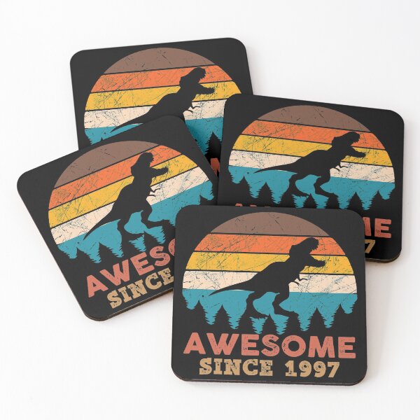 Item preview, Awesome Since 1997 Retro Vintage Dinosaur 24th Birthday Gift designed and sold by designbychow.