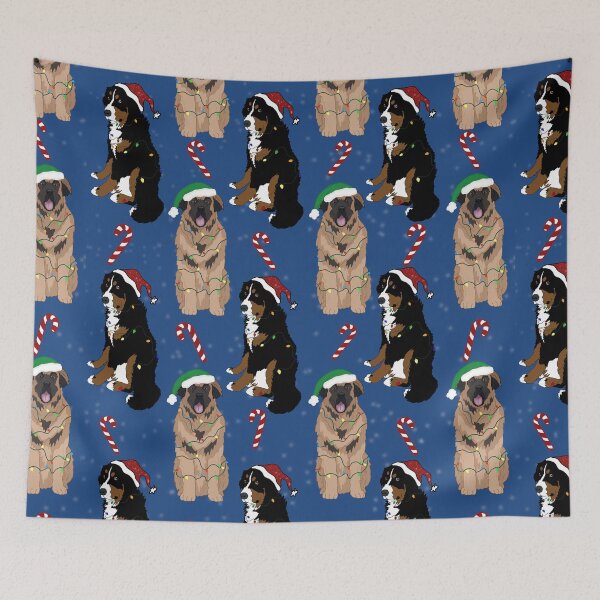 Item preview, Christmas Holiday Bernese and Leonberger - Blue designed and sold by KantstandyaC.