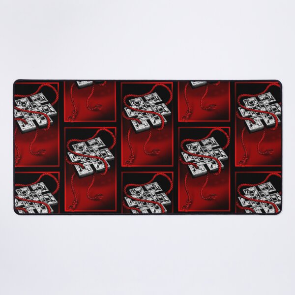 Item preview, Knot- Endless knot, Eternal knot (black and red illustration on black) designed and sold by Anicatattoos.