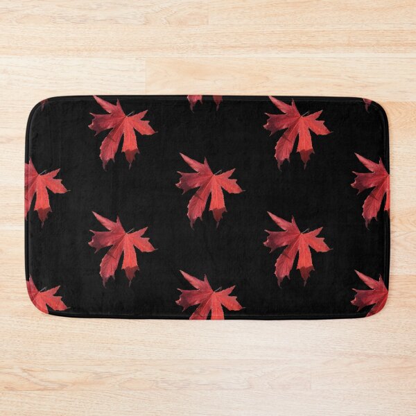 Item preview, Red Acer leaf (black background) designed and sold by EliSa-1.