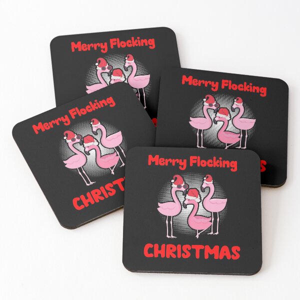 Item preview, Merry Flocking Christmas, Flamingo Xmas designed and sold by SportyDogShop.