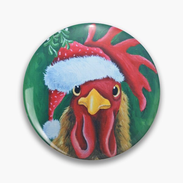 Artikelvorschau, Weihnachtshuhn-Ölgemälde entworfen und verkauft von ArtbyTreva.