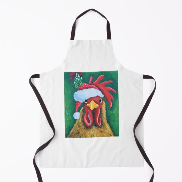 Item preview, Christmas chicken oil painting designed and sold by ArtbyTreva.