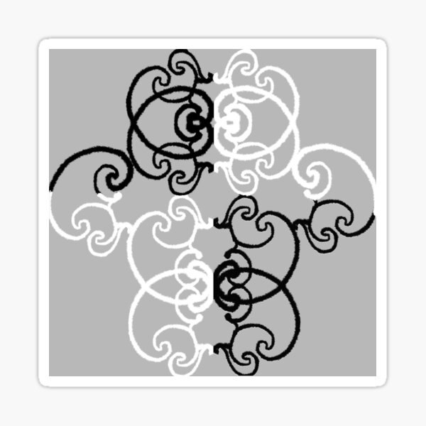 Floral horns and blades Sticker