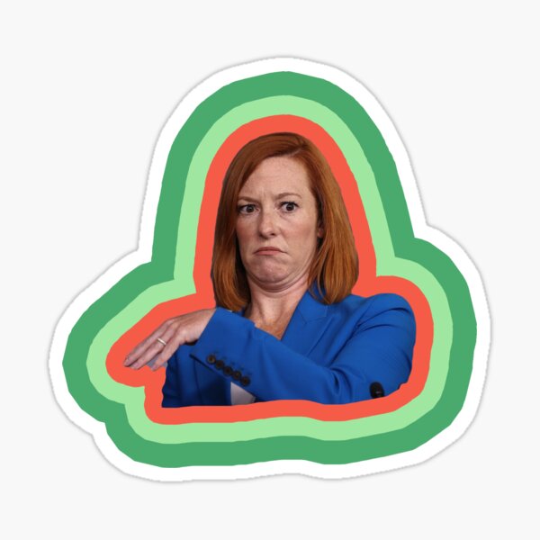 “Jen Psaki funny Sticker” Sticker for Sale by SecondFloorDogs | Redbubble