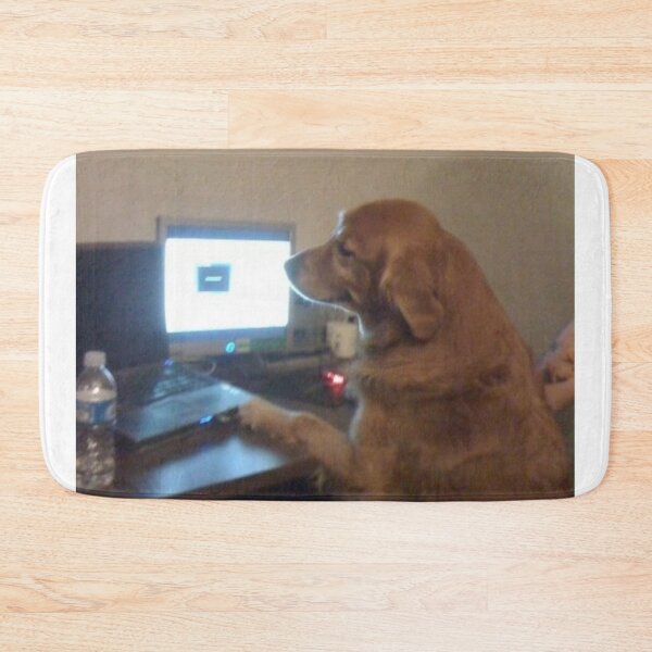 Item preview, Golden Retriever on computer designed and sold by gameshowfan2001.