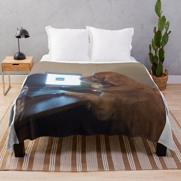 Item preview, Golden Retriever on computer designed and sold by gameshowfan2001.
