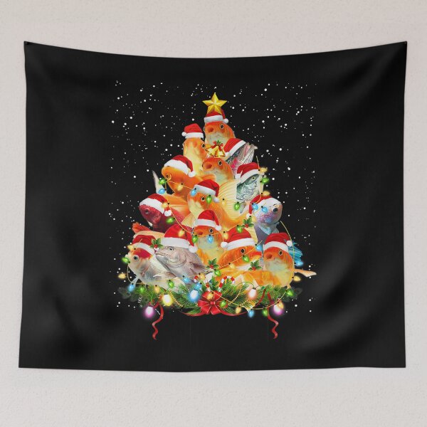 Item preview, Fish Christmas Tree Merry Fishmas Funny Christmas Fisherman designed and sold by diesonlost.