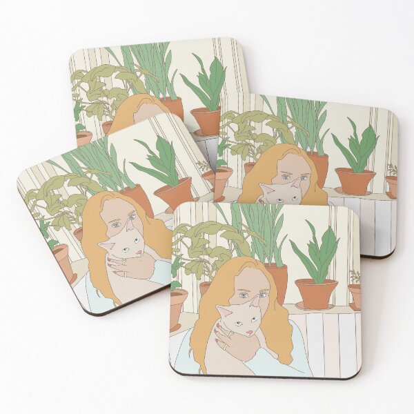 Item preview, A girl and her cat designed and sold by ameliacarves.