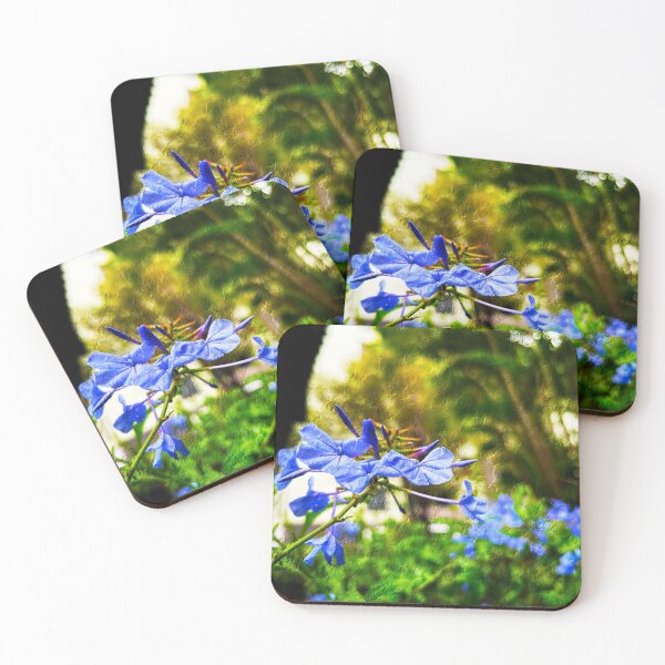 Item preview, Vivid Blue flowers in the Jungle designed and sold by puravidavisions.