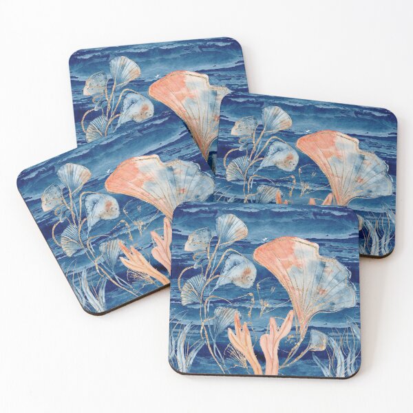 Item preview, Gold Blue Coral - Under the Sea designed and sold by DzineVine.