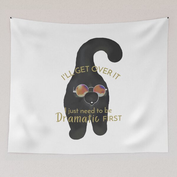 Item preview, Funny Cat Balls Face Sunglasses Drawing - I Will Get Over It, I Just Need To Be Dramatic First designed and sold by ViewerEqualsPhoton.