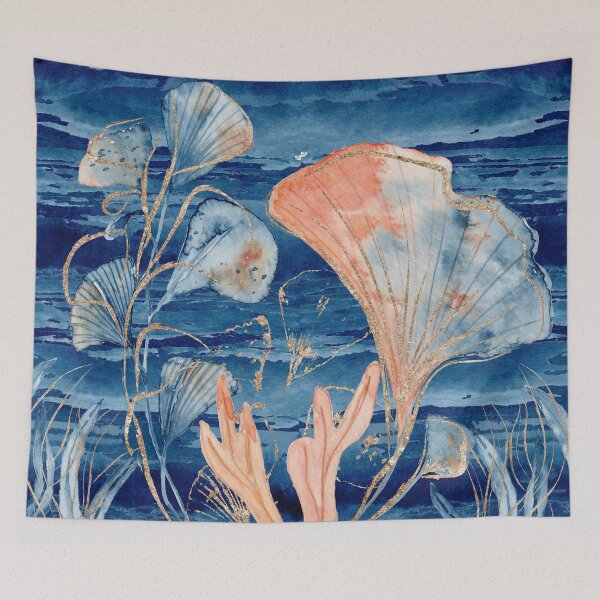 Item preview, Gold Blue Coral - Under the Sea designed and sold by DzineVine.
