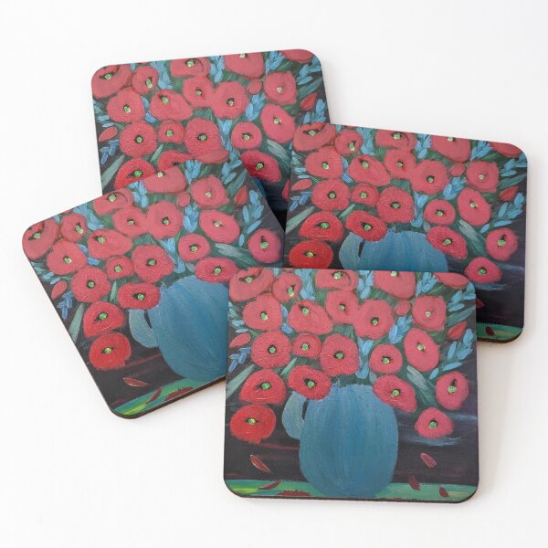 Item preview, Metallic red poppies  designed and sold by kkartwork.