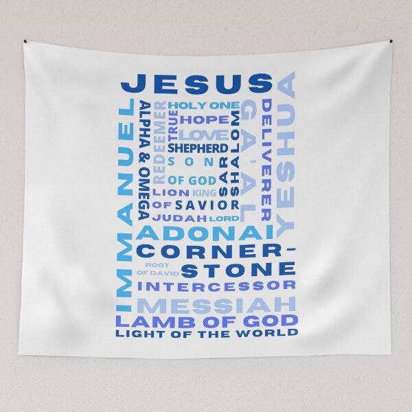 Item preview, Names of Jesus | Shades of Blue designed and sold by WordsToArt.