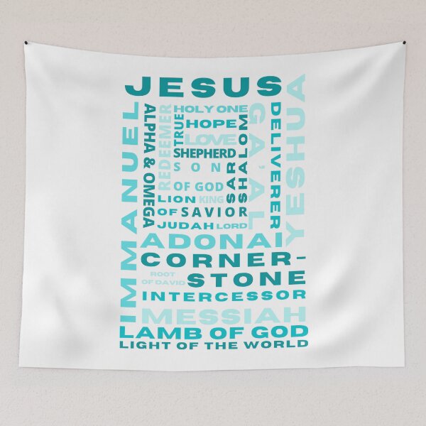 Item preview, Names of Jesus | Shades of Teal designed and sold by WordsToArt.