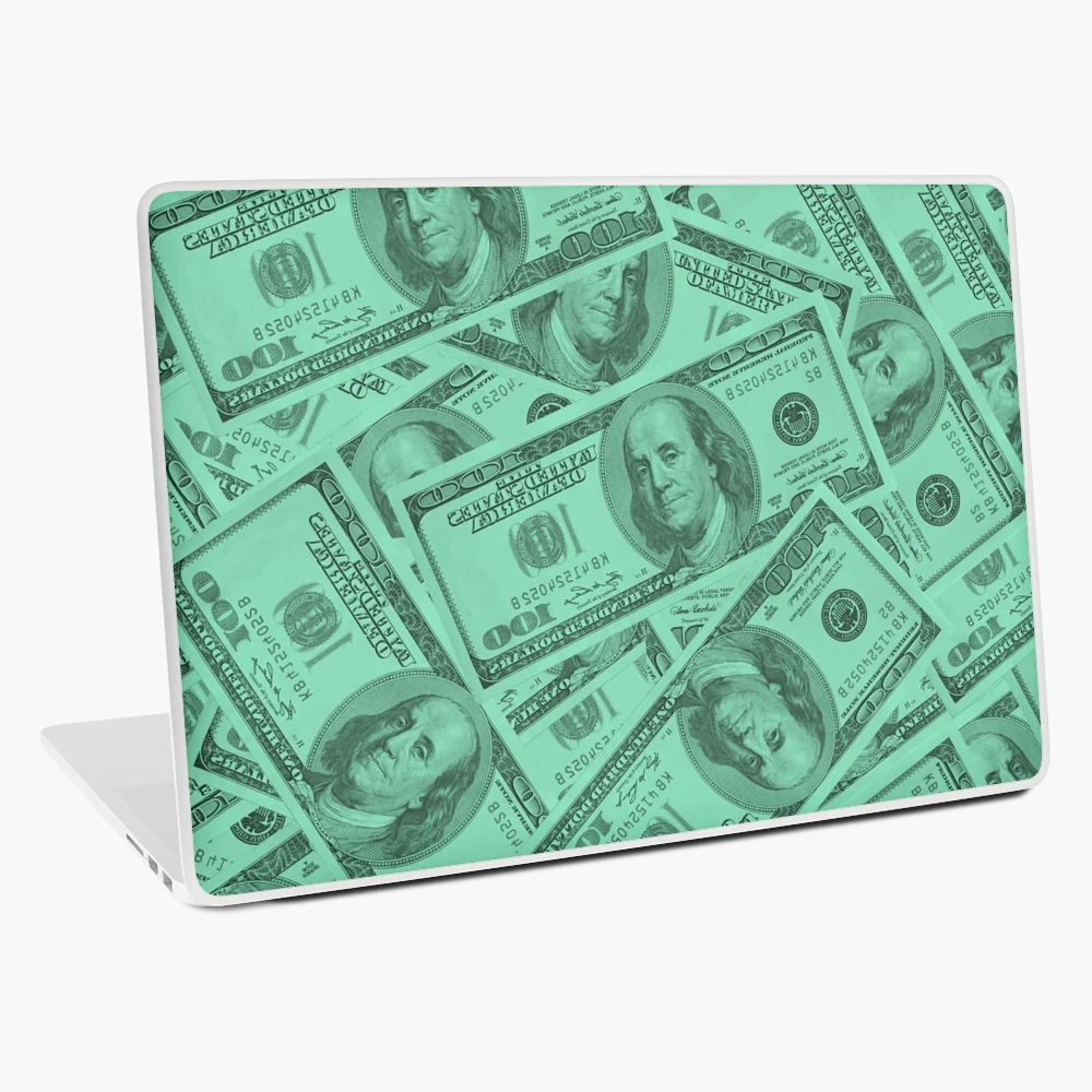 Green Dollar Bill Patterns Laptop Skin for Sale by Dezinix