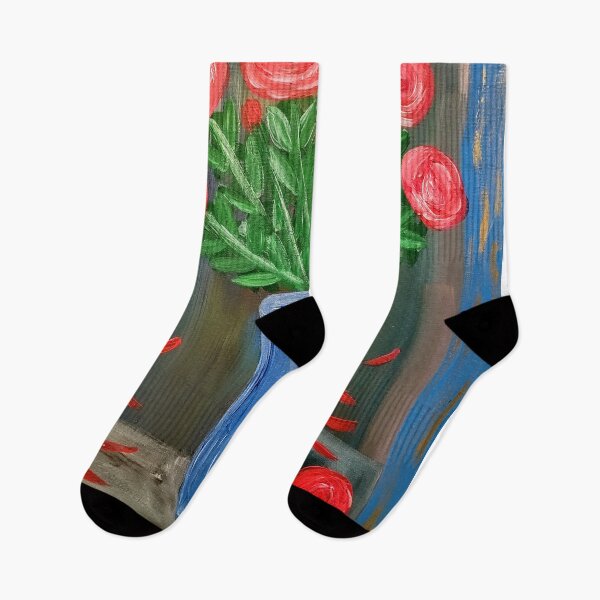 Item preview, Red roses In blue boarder  designed and sold by kkartwork.