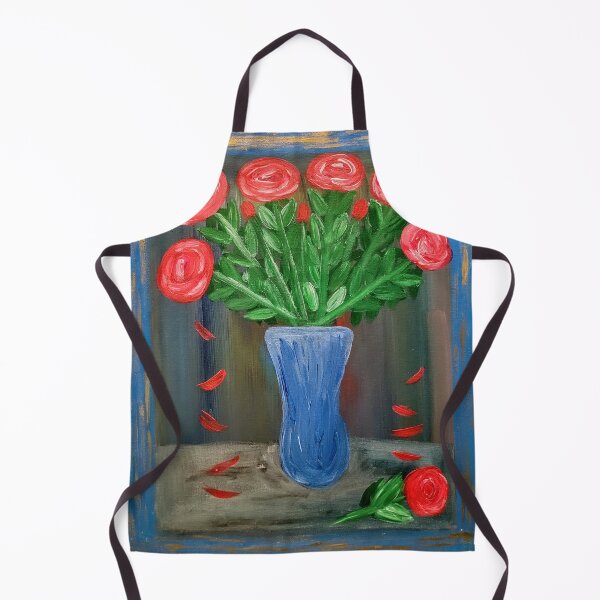 Item preview, Red roses In blue boarder designed and sold by kkartwork.