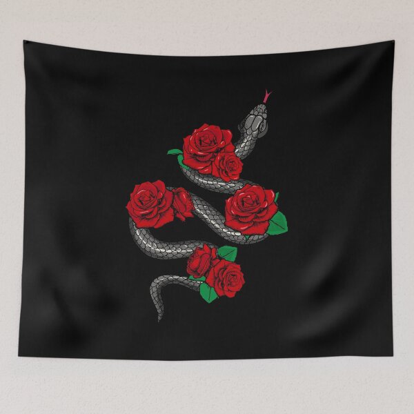 Item preview, Aesthetic Soft Grunge Snake With Red Roses graphic designed and sold by D-C-Designs.